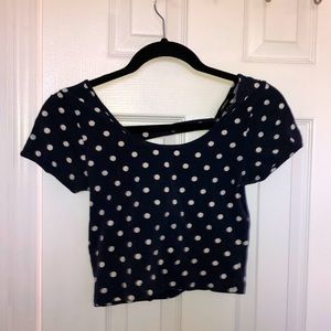 Forever 21 polka dot crop top with back cut outs
